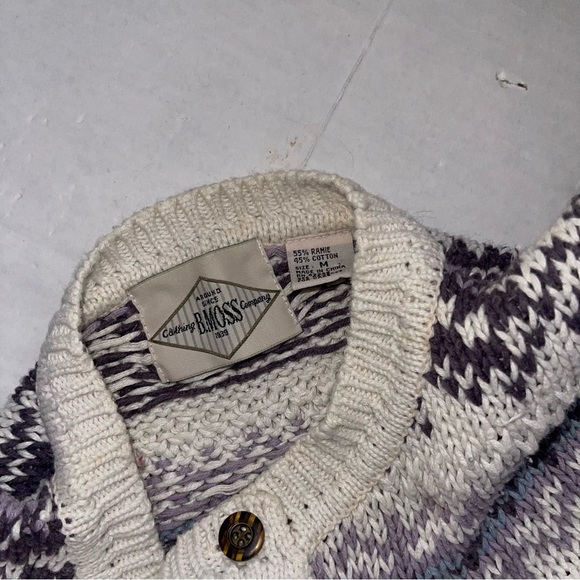 B. Moss Women's Cable Knit Cardigan Sweater Medium Crew Neck - Picture 8 of 8